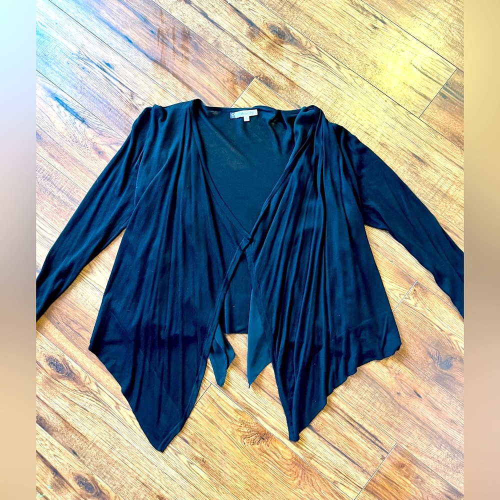 Jennifer Lopez black open front cardigan L